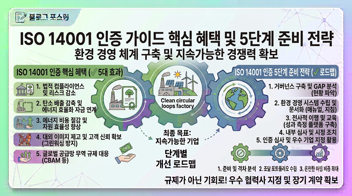 ISO 14001 인증 취득 가이드: 핵심 장점과 5단계 실무 준비 전략