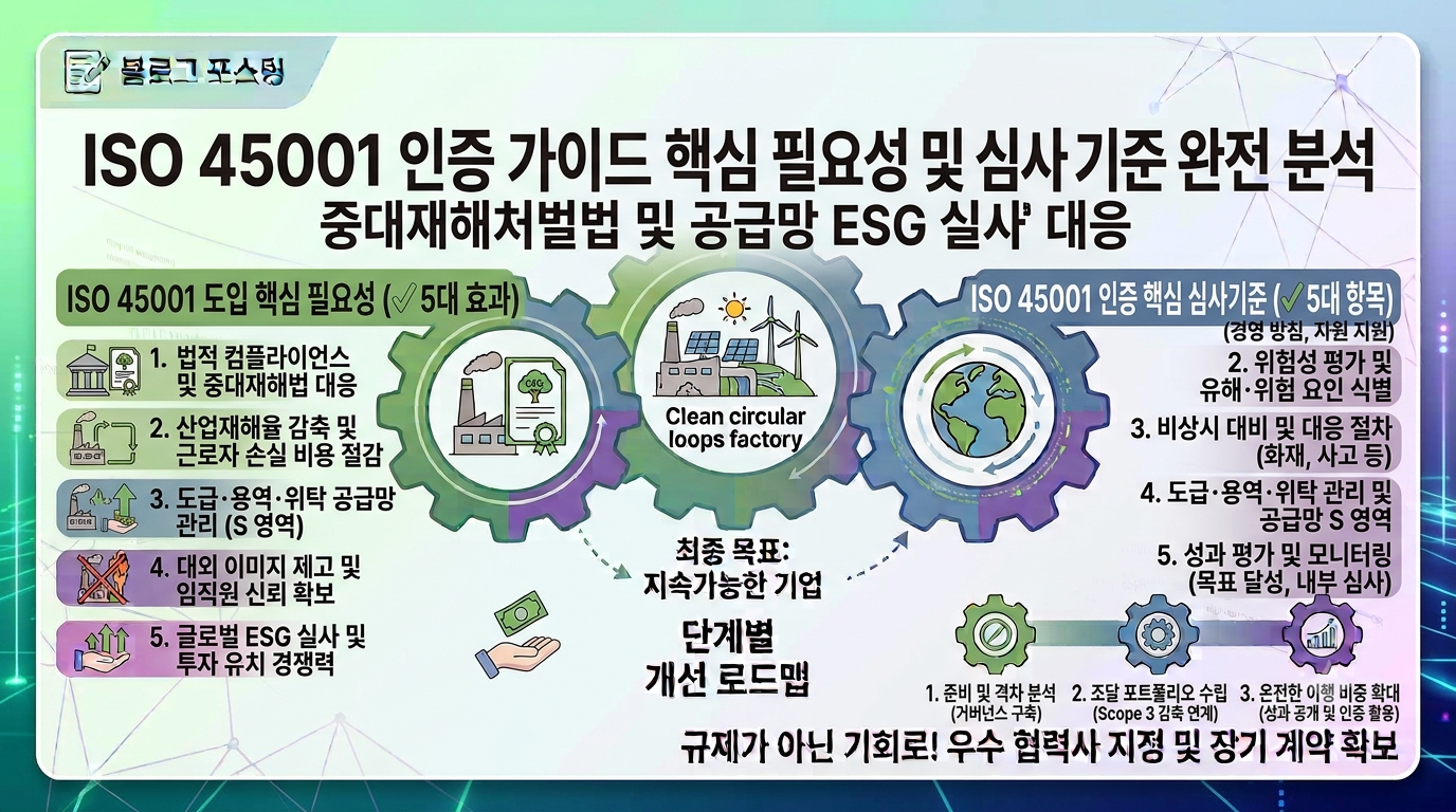 ISO 45001 도입 가이드: 필수 필요성과 핵심 심사 기준 완전 분석